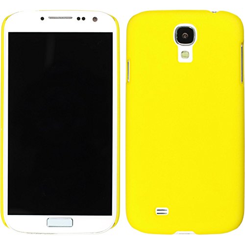 PhoneNatic Case kompatibel mit Samsung Galaxy S4 - Hülle gelb gummiert Hard-case + 2 Schutzfolien von PhoneNatic