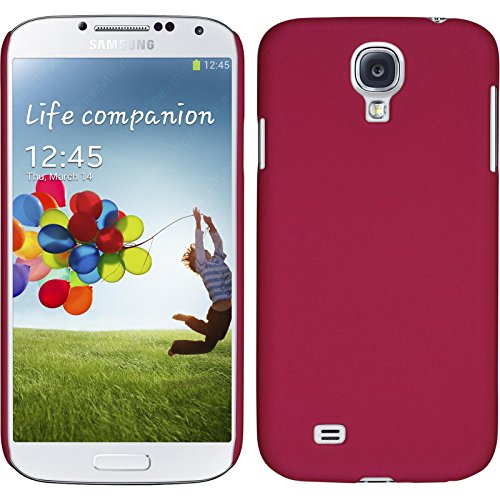 PhoneNatic Case kompatibel mit Samsung Galaxy S4 - Hülle pink gummiert Hard-case + 2 Schutzfolien von PhoneNatic
