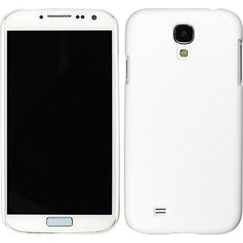 PhoneNatic Case kompatibel mit Samsung Galaxy S4 - Hülle weiß gummiert Hard-case + 2 Schutzfolien von PhoneNatic