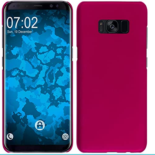 PhoneNatic Case kompatibel mit Samsung Galaxy S8 Plus - Hülle pink gummiert Hard-case + Flexible Folie von PhoneNatic