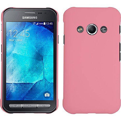 PhoneNatic Case kompatibel mit Samsung Galaxy Xcover 3 - Hülle rosa gummiert Hard-case + 2 Schutzfolien von PhoneNatic