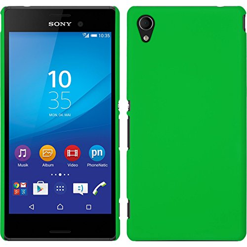 PhoneNatic Case kompatibel mit Sony Xperia M4 Aqua - Hülle grün gummiert Hard-case + 2 Schutzfolien von PhoneNatic