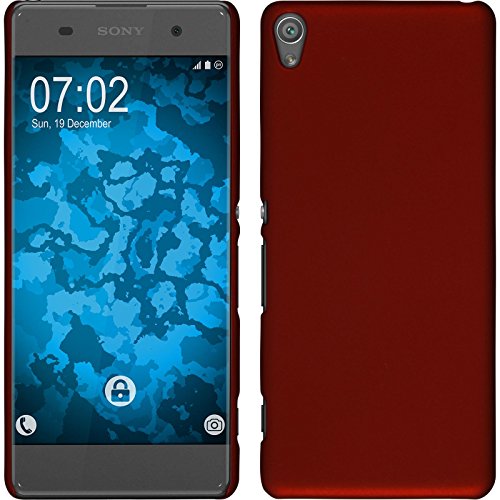 PhoneNatic Case kompatibel mit Sony Xperia XA - Hülle rot gummiert Hard-case + 2 Schutzfolien von PhoneNatic