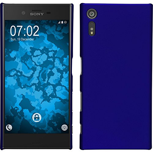 PhoneNatic Case kompatibel mit Sony Xperia XZ - Hülle blau gummiert Hard-case + 2 Schutzfolien von PhoneNatic