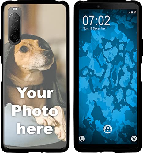 PhoneNatic Case kompatibel mit Xperia 10 III Personalisierte Handyhülle schwarz zum selbst gestalten mit eigenem Foto von PhoneNatic