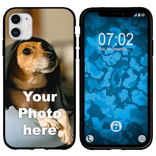 PhoneNatic Case kompatibel mit iPhone 11 Personalisierte Silikon Hülle schwarz zum selbst gestalten mit eigenem Foto von PhoneNatic