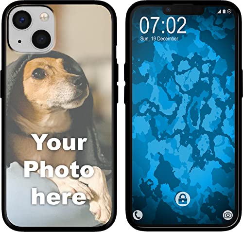 PhoneNatic Case kompatibel mit iPhone 13 Mini Personalisierte Handyhülle schwarz zum selbst gestalten mit eigenem Foto von PhoneNatic