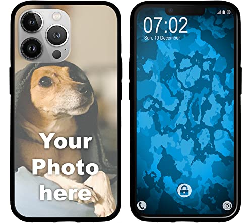 PhoneNatic Case kompatibel mit iPhone 13 Pro Max Personalisierte Handyhülle schwarz zum selbst gestalten mit eigenem Foto von PhoneNatic