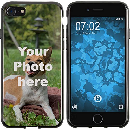 PhoneNatic Case kompatibel mit iPhone 7/8 / SE 2020 Personalisierte Handyhülle schwarz zum selbst gestalten mit eigenem Foto von PhoneNatic