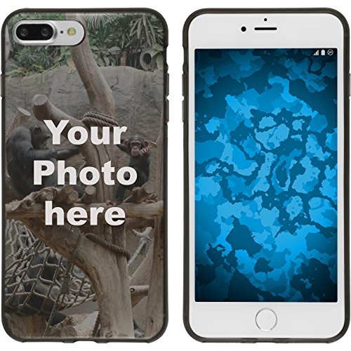 PhoneNatic personalisierte Handyhülle für iPhone 7 Plus / 8 Plus Custom Case Schwarz zum selbst gestalten mit eigenem Foto Bild Text individuell von PhoneNatic