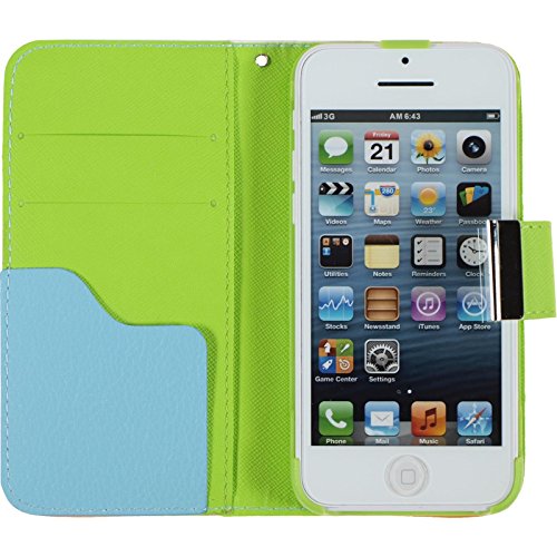 PhoneNatic Kunst-Lederhülle kompatibel mit Apple iPhone 5c - Wallet Design:01 + 2 Schutzfolien PhoneNatic Kunst-Lederhülle kompatibel mit Apple iPhone 5c - Wallet Design:01 + 2 Schutzfolien von PhoneNatic