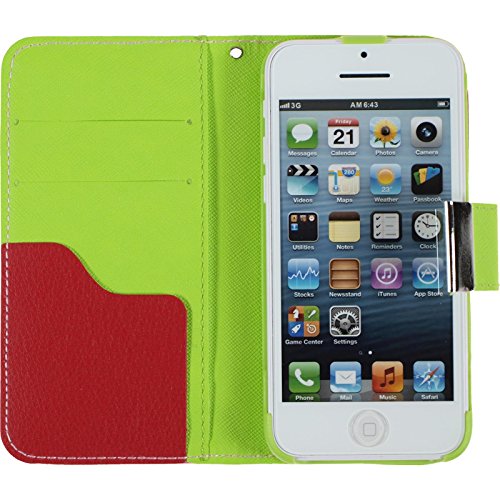 PhoneNatic Kunst-Lederhülle kompatibel mit Apple iPhone 5c - Wallet Design:02 + 2 Schutzfolien PhoneNatic Kunst-Lederhülle kompatibel mit Apple iPhone 5c - Wallet Design:02 + 2 Schutzfolien von PhoneNatic