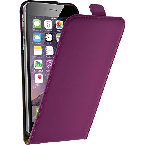 PhoneNatic Kunst-Lederhülle kompatibel mit Apple iPhone 6 Plus / 6s Plus - Flip-Case pink + 2 Schutzfolien von PhoneNatic