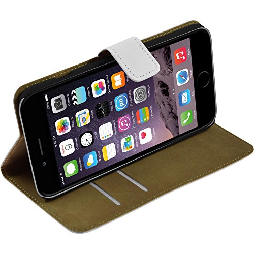PhoneNatic Kunst-Lederhülle kompatibel mit Apple iPhone 6 Plus / 6s Plus - Wallet weiß + 2 Schutzfolien PhoneNatic Kunst-Lederhülle kompatibel mit Apple iPhone 6 Plus / 6s Plus - Wallet weiß + 2 Schutzfolien von PhoneNatic