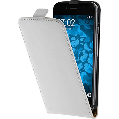 PhoneNatic Kunst-Lederhülle kompatibel mit Apple iPhone 6s / 6 - Flip-Case weiß + 2 Schutzfolien von PhoneNatic