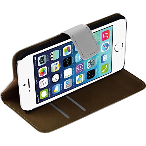 PhoneNatic Kunst-Lederhülle kompatibel mit Apple iPhone 6s / 6 - Wallet weiß + 2 Schutzfolien von PhoneNatic