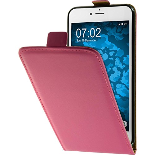 PhoneNatic Kunst-Lederhülle kompatibel mit Apple iPhone 7 Plus / 8 Plus - Flip-Case pink + 2 Schutzfolien von PhoneNatic