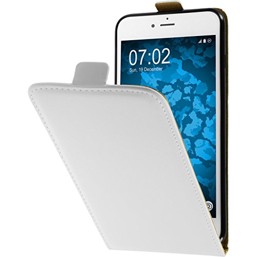 PhoneNatic Kunst-Lederhülle kompatibel mit Apple iPhone 7 Plus / 8 Plus - Flip-Case weiß + 2 Schutzfolien von PhoneNatic