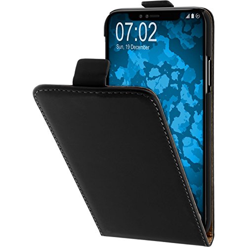 PhoneNatic Kunst-Lederhülle kompatibel mit Apple iPhone X/XS - Flip-Case schwarz Cover von PhoneNatic