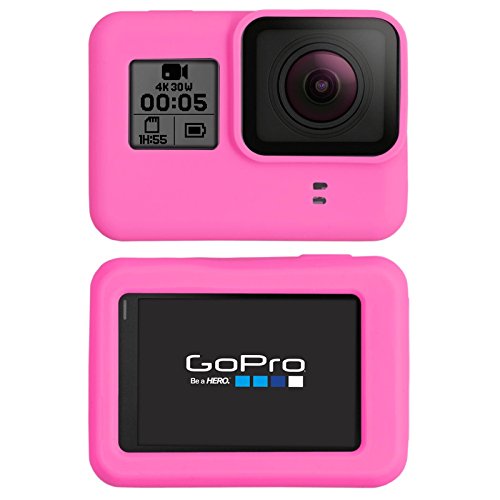 PhoneNatic Silikon-Hülle kompatibel mit GoPro Hero 5/6 / 7 in Pink inklusive Objektivabdeckung von PhoneNatic