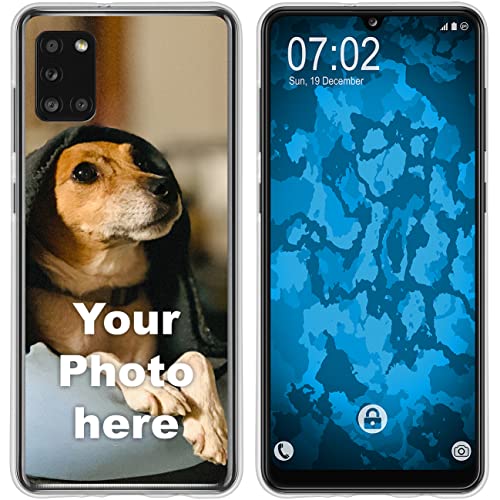 PhoneNatic personalisierte Handyhülle für Galaxy A31 in Clear Custom Case zum selbst gestalten mit eigenem Foto Bild Text individuell von PhoneNatic