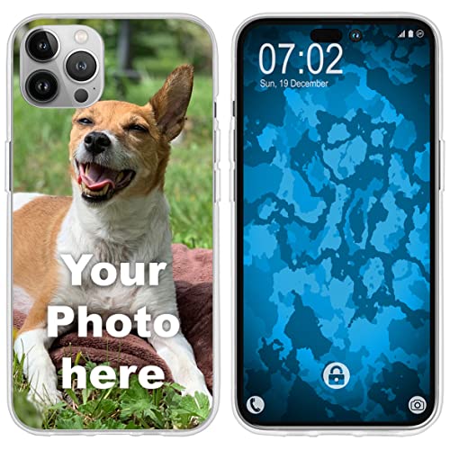 PhoneNatic personalisierte Handyhülle für iPhone 14 Custom Case in Clear zum selbst gestalten mit eigenem Foto Bild Text individuell von PhoneNatic