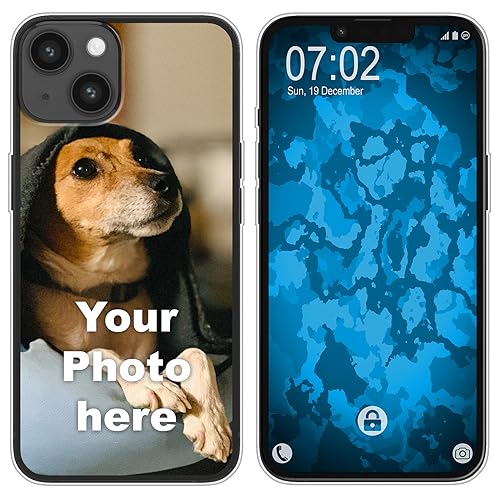 PhoneNatic personalisierte Handyhülle für iPhone 15 Custom Silikon Case in Clear zum selbst gestalten mit eigenem Foto Bild Text individuell von PhoneNatic