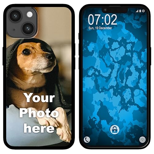 PhoneNatic personalisierte Handyhülle für iPhone 15 Custom Silikon Case in Schwarz zum selbst gestalten mit eigenem Foto Bild Text individuell von PhoneNatic