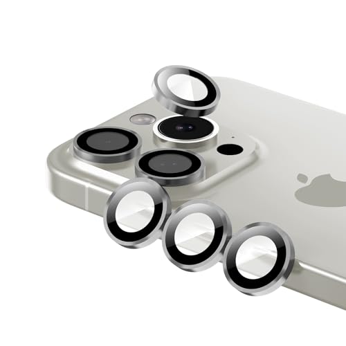 Phoneaura [[6 STÜCK Kameraschutzglas für iPhone 15 Pro und iPhone 15 Pro MAX Kameraschutz, 15 Pro Kameraglas, Linsenschutz 15, mit Schutzfolie von Phoneaura