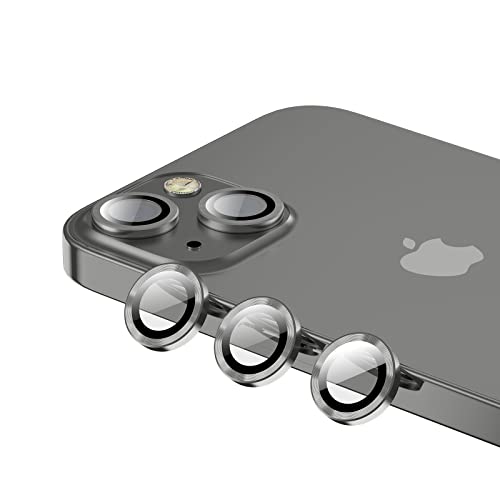 Phoneaura [[6 Stück Für Apple iPhone 13 und iPhone 13 Mini Kameraschutz Glas Kameraglas Linsenschutz Objektivglas Aluminium Linse mit Schutzfolie von Phoneaura