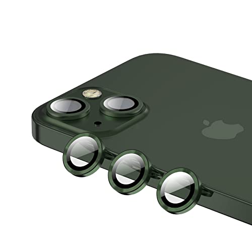 Phoneaura [[6 Stück Für Apple iPhone 13 und iPhone 13 Mini Kameraschutz Glas Kameraglas Linsenschutz Objektivglas Aluminium Linse mit Schutzfolie von Phoneaura
