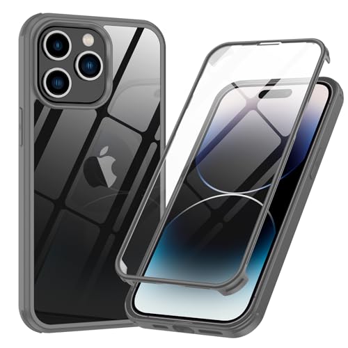 Phoneaura FÜR iPhone 15 PRO 360 Grad Hülle mit GLASSCHUTZ Komplettschutz, iPhone 15 PRO Hülle für Vorne und hinten, iPhone 15 PRO Schutzhülle mit Schutzglas für iPhone 15 PRO Kameraschutz von Phoneaura