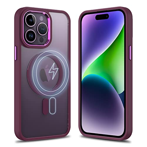 Phoneaura Für iPhone 14 PRO MAX Hülle kompatibel mit Magsafe I 14 PRO MAX Case I 14 PRO MAX Schutzhülle mit 3 KAMERALINSEN [Keine Kratzer/KEIN Vergilben] von Phoneaura