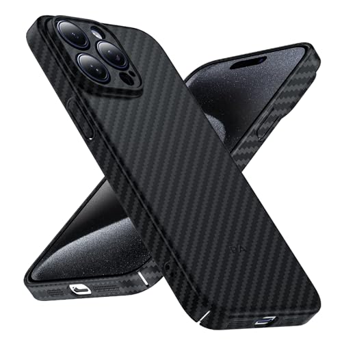 Phoneaura Schutzhülle FÜR iPhone 13 Pro Max Carbon Optik kompatibel mit MAGSAFE I Hülle für 13 Pro Max I 13 Pro Max Carbon Case für 13 Pro Max [flaches Design+ Carbon Optik+ 2 Schutzgläser inklusive] von Phoneaura