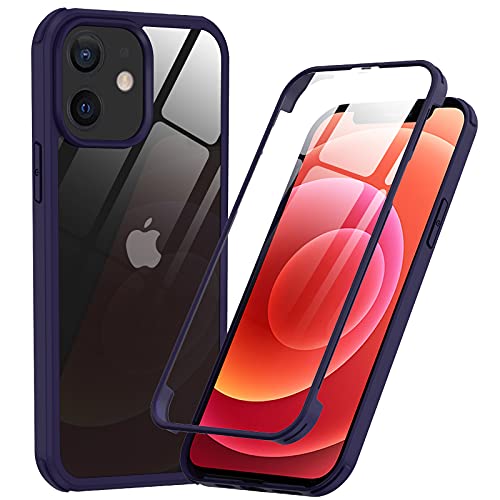 Phoneaura für iPhone 12 Mini 360 Grad Schutzhülle für iPhone 12 Mini Handyhülle; iPhone 12 Mini Hülle mit Folie und iPhone 12 Mini Schutzglas (VORNE+HINTEN) von Phoneaura