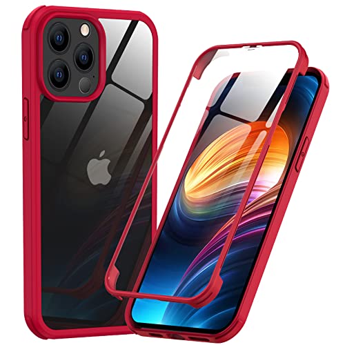 Phoneaura für iPhone 13 PRO MAX 360 Grad Schutzhülle für iPhone 13 PRO MAX Handyhülle; iPhone 13 PRO MAX Hülle mit Folie mit Schutzglas (VORNE+HINTEN) von Phoneaura