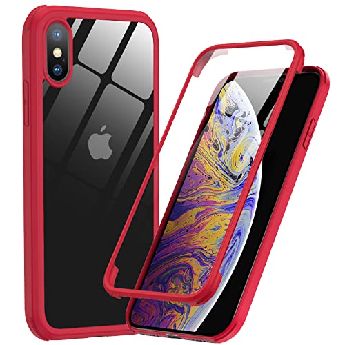 Phoneaura für iPhone XS MAX 360 Grad Schutzhülle für iPhone XS MAX Handyhülle; iPhone XS MAX Hülle mit Folie und XS MAX Schutzglas (VORNE+HINTEN) von Phoneaura