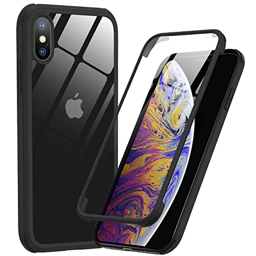 Phoneaura für iPhone XS Max 360 Grad Schutzhülle; iPhone XS Max Hülle mit XS Max Schutzglas (Vorne+Hinten) von Phoneaura