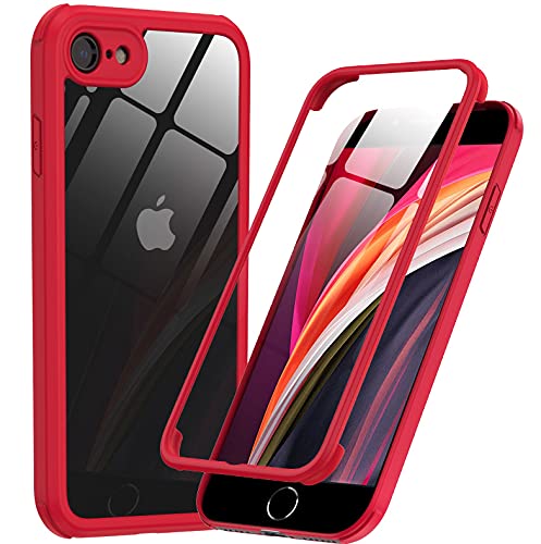 Phoneaura iPhone 7/8/ SE 2/ SE 3 vorne und hinten 360 Grad Handyhülle aus Glas Fullcover Zwei Seiten Ganzkörper Case mit Zwei Panzerfolien (Vollschutz, Komplettschutz, Displayschutz) von Phoneaura