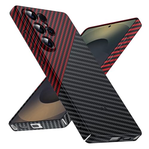 Phoneaura kompatibel mit Samsung Galaxy S24 Ultra Carbon Optik kompatibel mit MAGSAFE I Ultradünne Kratzfeste Hülle, Schutzglas und Magnet [flaches Design+ Carbon Optik+ 2 Schutzgläser inklusive] von Phoneaura