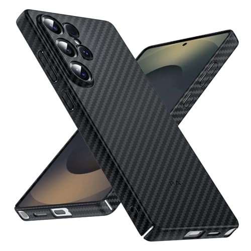 Phoneaura kompatibel mit Samsung Galaxy S24 Ultra Carbon Optik kompatibel mit MAGSAFE I Ultradünne Kratzfeste Hülle, Schutzglas und Magnet [flaches Design+ Carbon Optik+ 2 Schutzgläser inklusive] von Phoneaura