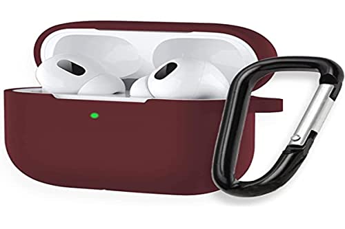 Schutzhülle für Airpods Pro mit Schlüsselhaken PHONIX - Schutzhülle kompatibel mit Airpods Pro - Kopfhörerhalter aus Silikon (Rot) [Kopfhörer Nicht im Lieferumfang enthalten] von Phonix