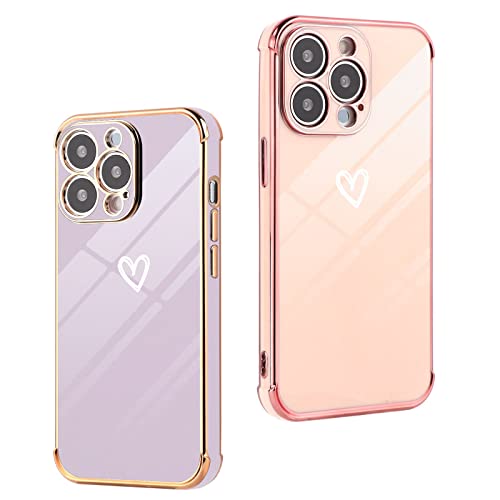 Phoona [2 Stück] Apple iPhone 11 Hülle 6,1", Süße Herz Love Motiv Designs Aesthetic Liebesherz Handyhülle Weich TPU Stoßfest Schutzhülle Bumper Schutz Heart Phone Case Cover für iPhone 11, Rosa von Phoona