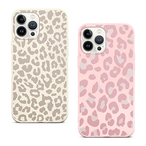 Phoona [2 Stück] Hülle für Samsung Galaxy S22 5G 6,1", TPU Weiche Beige Matt Silicone Schutzhülle, Ultra Dünn Stoßfest Schutz Handyhülle mit Motiv Designs Case Cover für Samsung S22 5G Leopard von Phoona