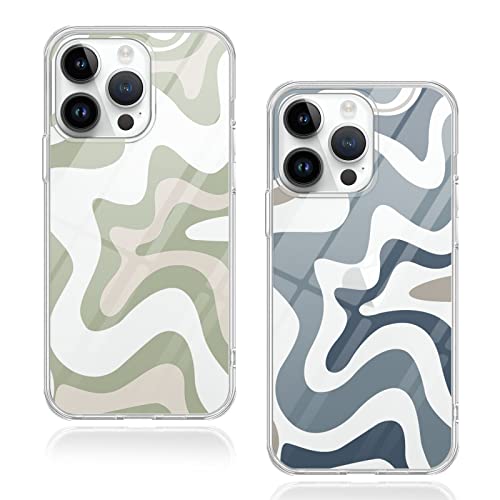 Phoona [2 Stück] Samsung Galaxy A12 Hülle 6,5", Transparente Weiche Clear Handyhülle Slim TPU Silikon Stoßfeste Schutzhülle Kurven Motiv Designs Cover für Samsung A12 Case Aesthetic, Durchsichtig von Phoona