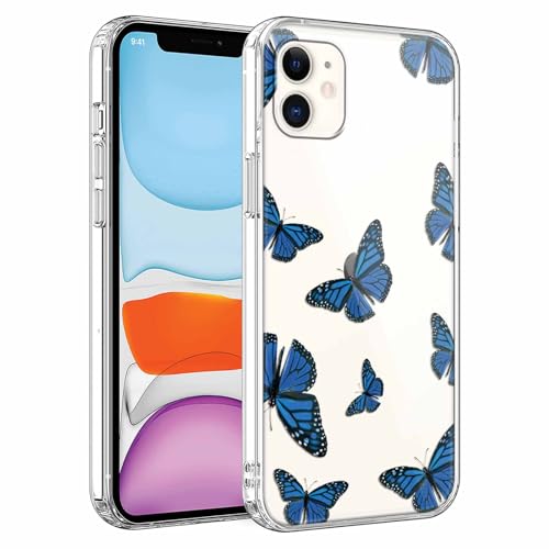 Phoona Durchsichtig Handyhülle für Apple iPhone 12/12 Pro Hülle 6,1",Weiche Silikon Transparente Case,Dünn TPU Stoßfeste Kratzfeste Schutzhülle Schmetterling Motiv Designs Cover für iPhone 12 Pro von Phoona