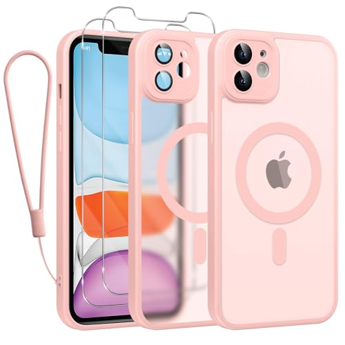 Phoona Magnetisch Hülle für iPhone 11 6,1 Zoll Kompatibel mit MagSafe, mit 2 Schutzfolie & 1 Handykette, Stoßfeste Kratzfeste Schutzhülle Dünne Handyhülle Durchscheinende Matte Case, Rosa Phoona Magnetisch Hülle für iPhone 11 6,1 Zoll Kompatibel mit MagSafe, mit 2 Schutzfolie & 1 Handykette, Stoßfeste Kratzfeste Schutzhülle Dünne Handyhülle Durchscheinende Matte Case, Rosa von Phoona