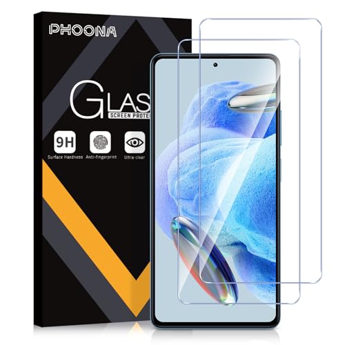 Phoona Schutzfolie für Xiaomi Redmi Note 12 Pro/12 Pro+, 2 Stück Gehärtetes Glas Displayschutzfolie für Redmi Note 12 Pro 5G, Frei von Kratzern, 9H Härte, Leicht Anwendbar, HD Klar(6,67'') von Phoona