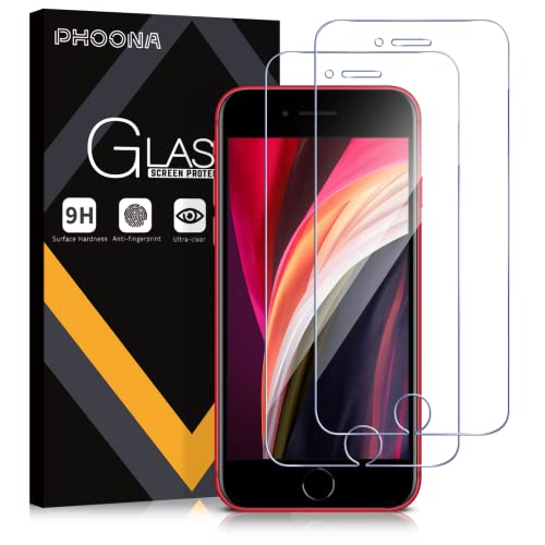 Phoona Schutzfolie für iPhone 7/8/se2020, 2 Stück Frei von Kratzern Panzer Schutz Glas für iPhone se2020, 9H Härte, Anti-Fingerprint, Anti-Bläschen, Ultra-klar(4,7 Zoll) von Phoona