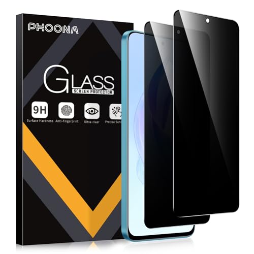 Phoona Sichtschutz Schutzfolie für Honor 90 Lite 5G, 2 Stück Anti Spy Displayschutzfolie, Privatsphäre Sichtschutzfolie 9H Härte Gehärtetes Glas Blasenfrei Privacy Folie von Phoona